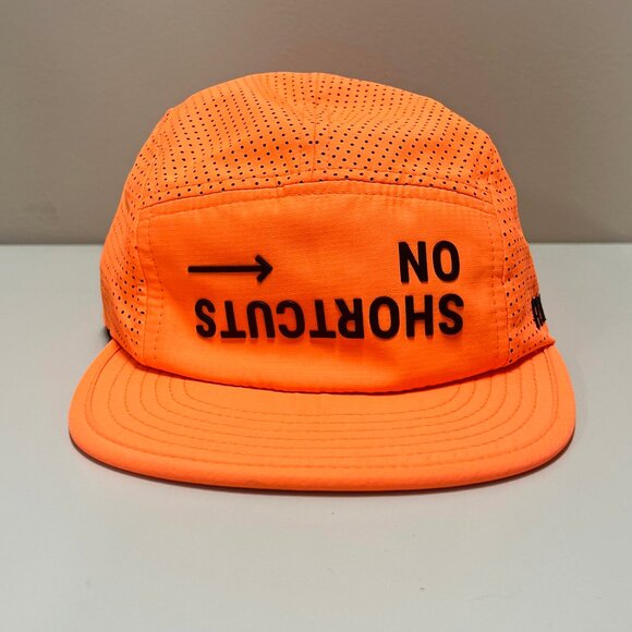 Rnnr Hat Orange Strap Back No Shortcuts LASD24 Panel Tailwind Running Mesh Cap - Picture 1 of 6